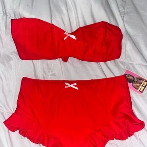 Strawberry milk mob  Red Fitzgerald Bikini Set